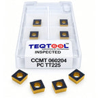 CCMT 060204 PC TT225 steel grade carbide boring insert front view TeqTool