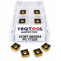 CCMT 060204 PC TT225 steel grade carbide boring insert front view TeqTool