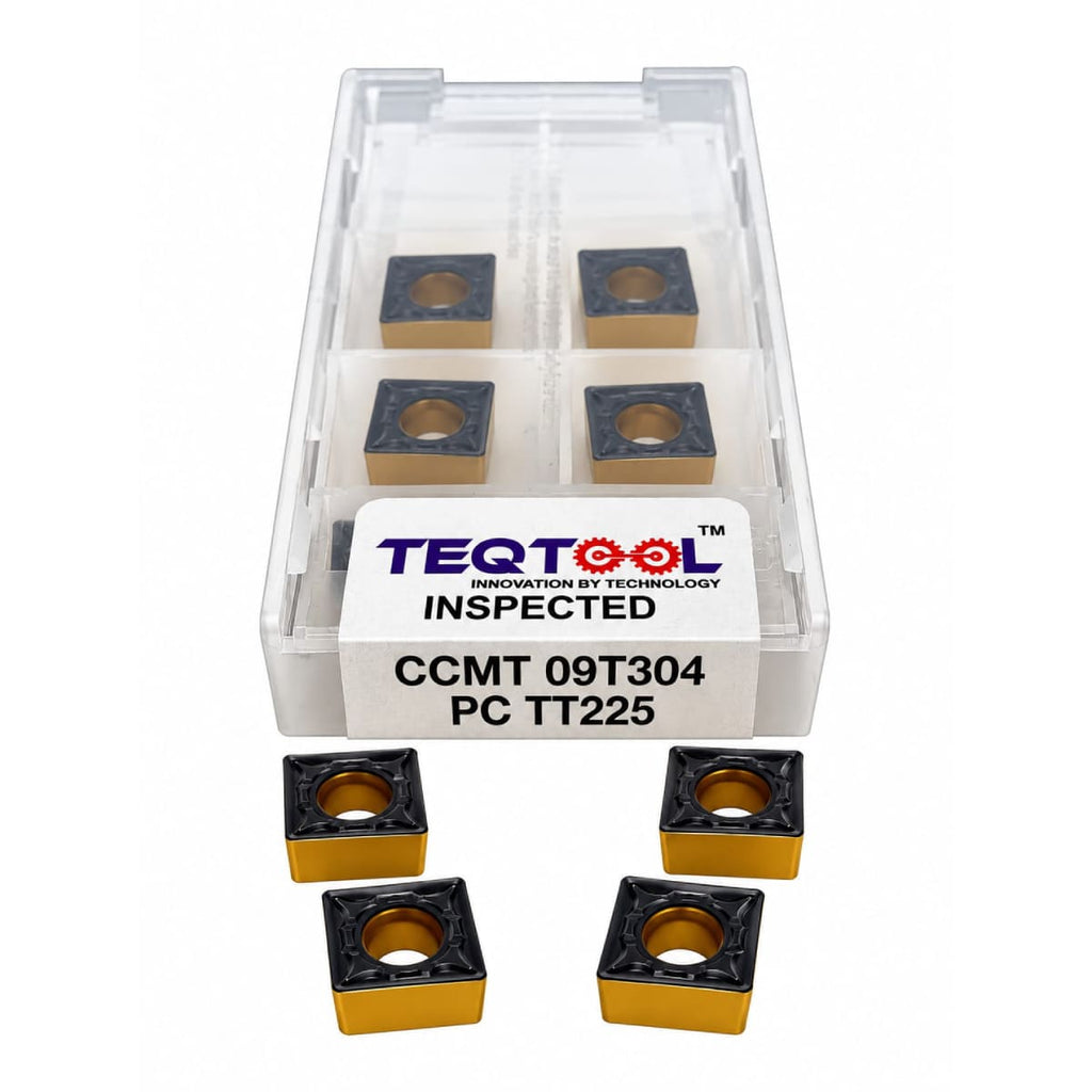 CCMT09T304 PC TT225 steel grade carbide boring insert front view TeqTool