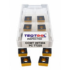 CCMT09T304 PC TT225 steel grade carbide boring insert front view TeqTool