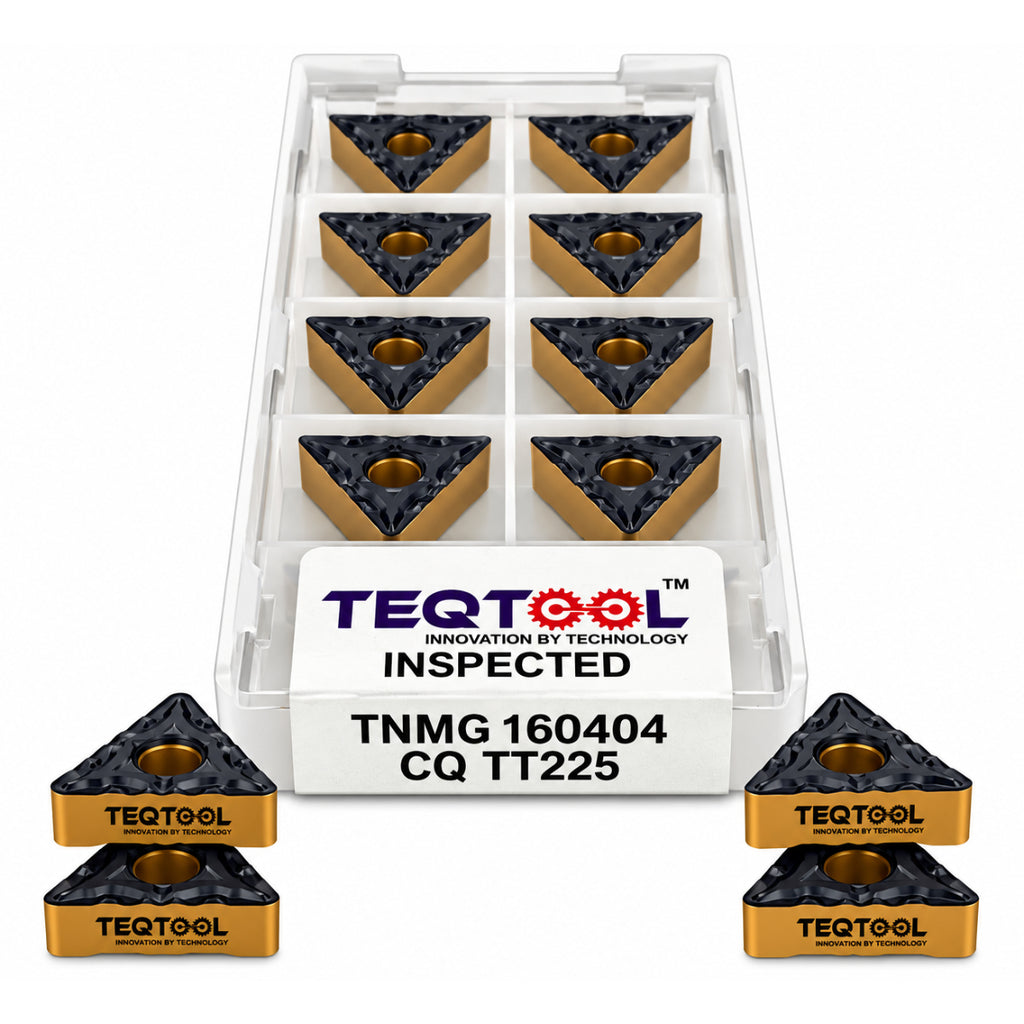TNMG 160404 CQ TT225 steel grade carbide turning insert front view TeqTool