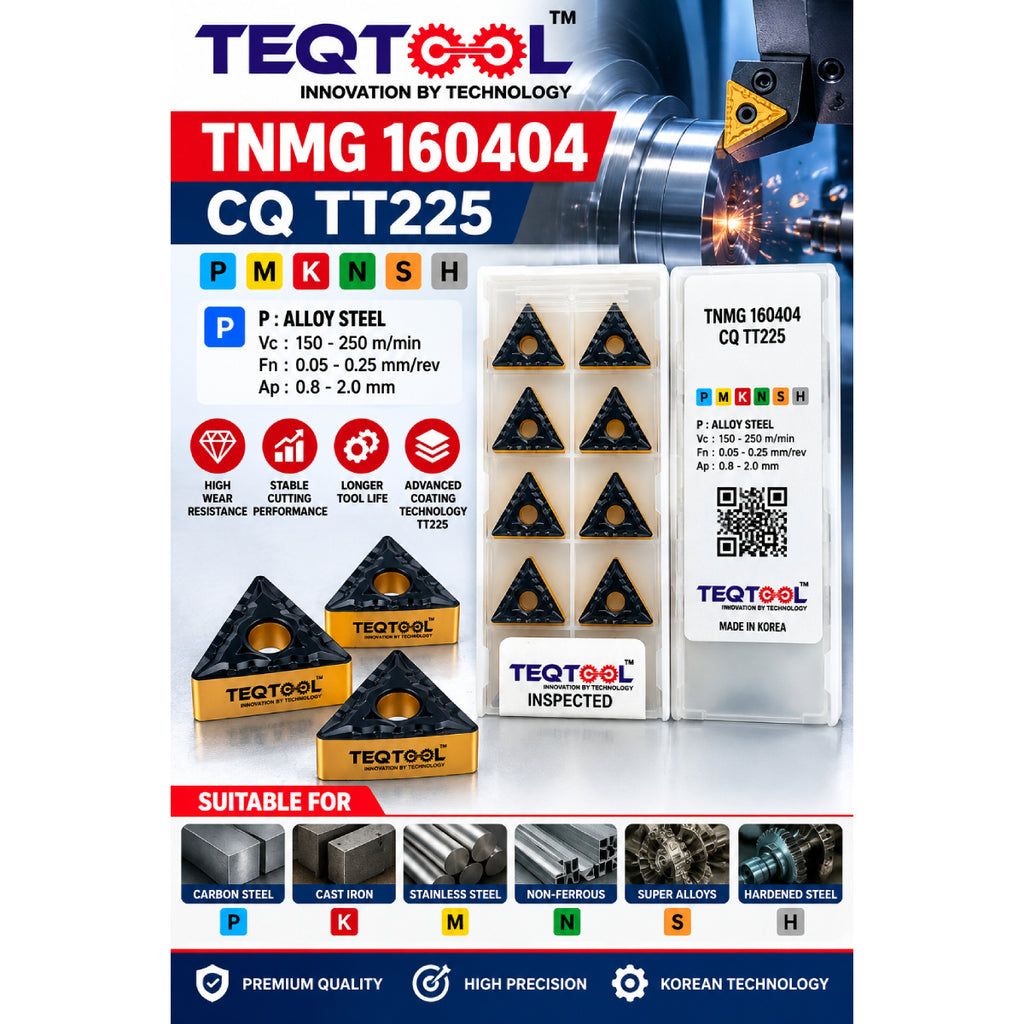 TNMG 160404 CQ TT225 technical dimension diagram and cutting specs