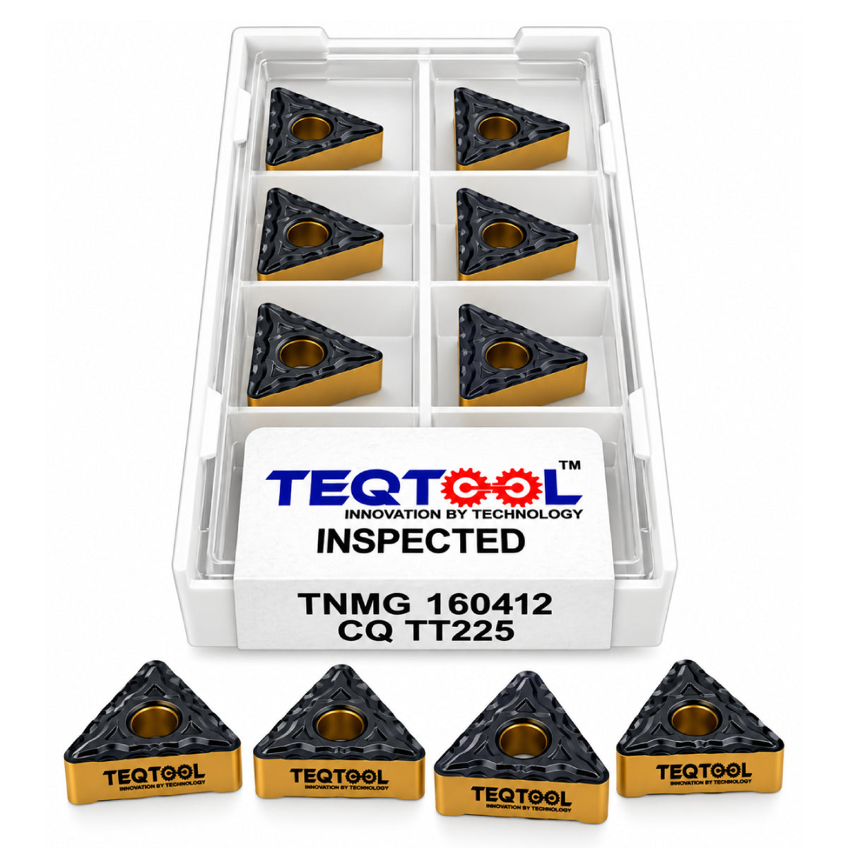 TNMG 160412 CQ TT225 heavy turning carbide insert front view TeqTool
